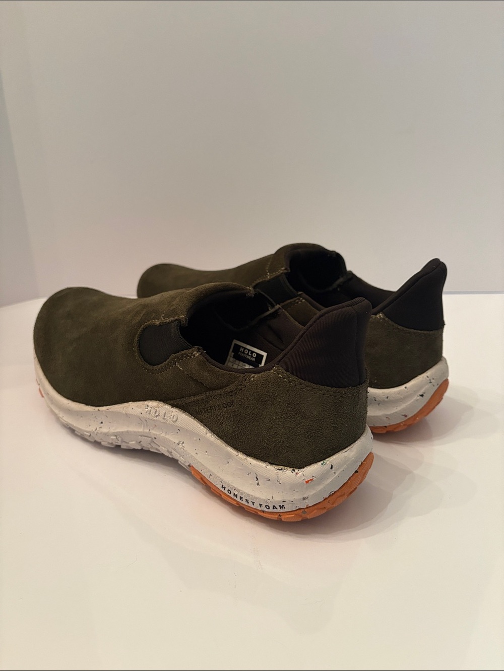 HOLO Footwear Men’s Eco Slip on Casual Sneakers Olive Green Suede Low Comfort-9